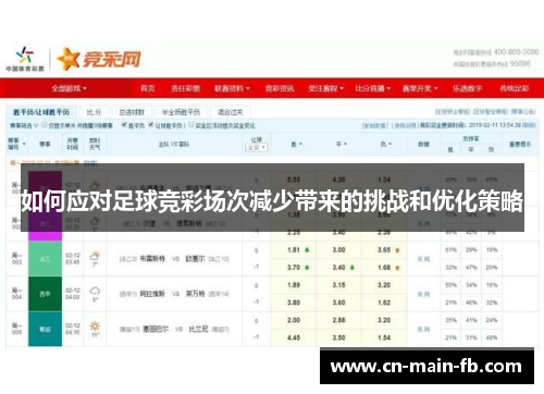 如何应对足球竞彩场次减少带来的挑战和优化策略 如何应对足球竞彩场次减少带来的挑战和优化策略
