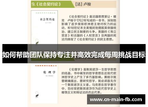 如何帮助团队保持专注并高效完成每周挑战目标