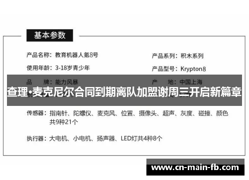 查理·麦克尼尔合同到期离队加盟谢周三开启新篇章 查理·麦克尼尔合同到期离队加盟谢周三开启新篇章